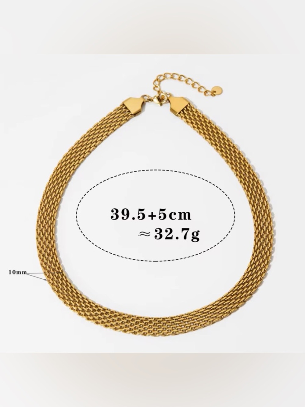 Gold Woven Chain Necklace and Bracelet 

Stainless Steel Set - Picture 5 of 5